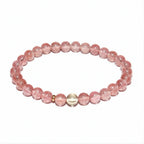 Strawberry Quartz & Citrine Bracelet |Bracelet | Attract Love & Abundance | Natural Healing Crystal Jewelry for Women